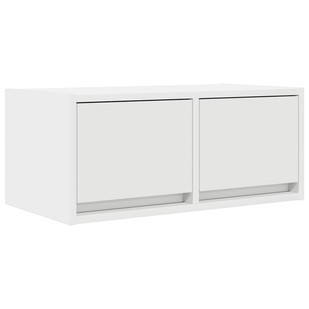 2 db fehér szerelt fa TV-szekrény 60x31x25,5 cm
