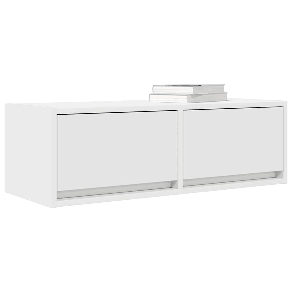 2 db fehér szerelt fa TV-szekrény 80x31x25,5 cm