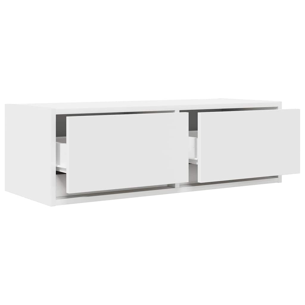 2 db fehér szerelt fa TV-szekrény 80x31x25,5 cm
