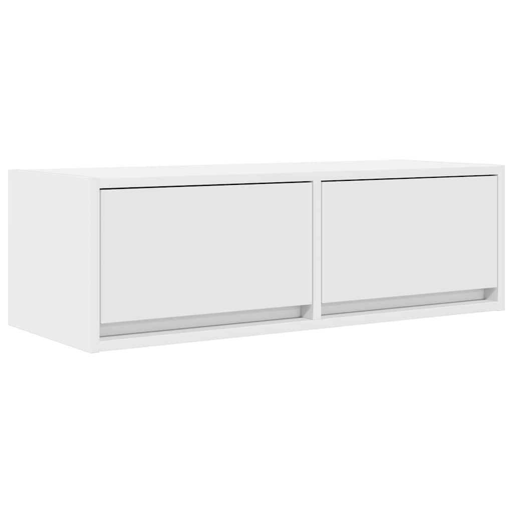 2 db fehér szerelt fa TV-szekrény 80x31x25,5 cm