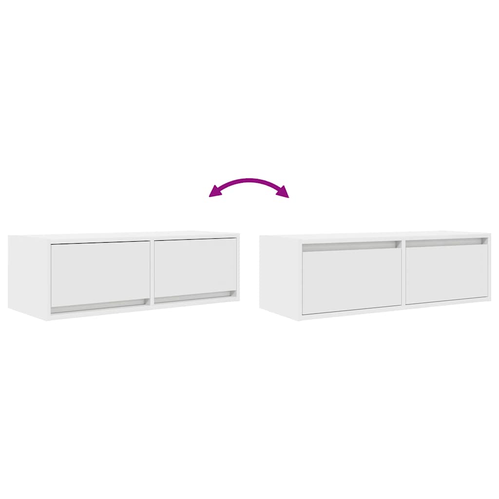 2 db fehér szerelt fa TV-szekrény 80x31x25,5 cm