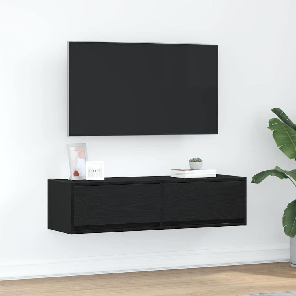 TV szekrény fiókkal Musta tammi 100 x 31 x 25,5 cm Faanyag