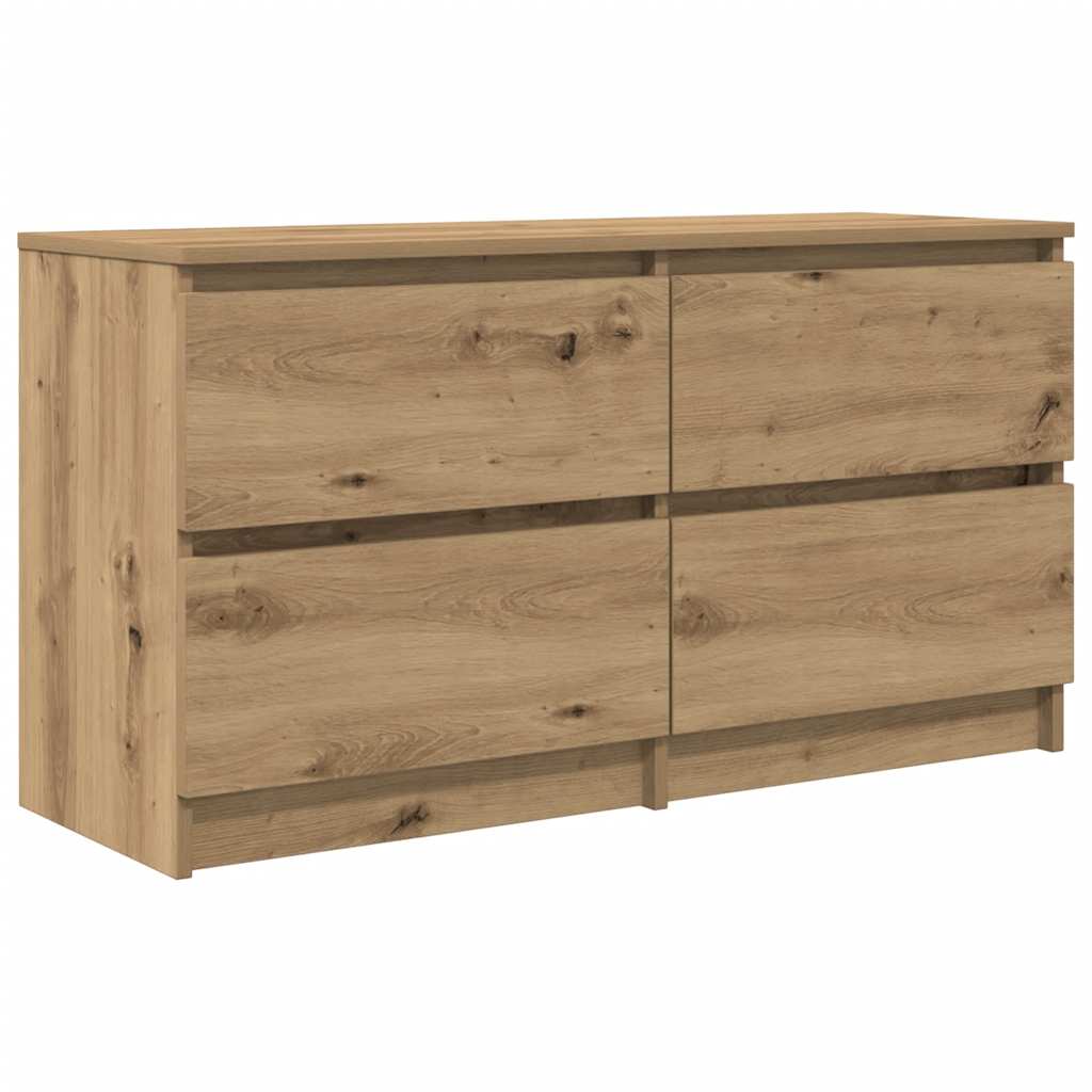 kézműves tölgy színű szerelt fa TV-szekrény 100x35x54 cm