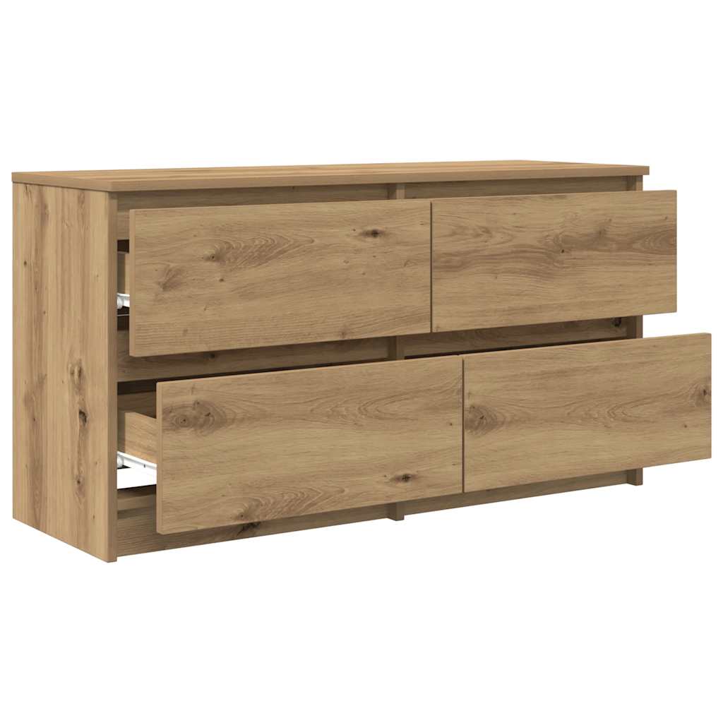 kézműves tölgy színű szerelt fa TV-szekrény 100x35x54 cm