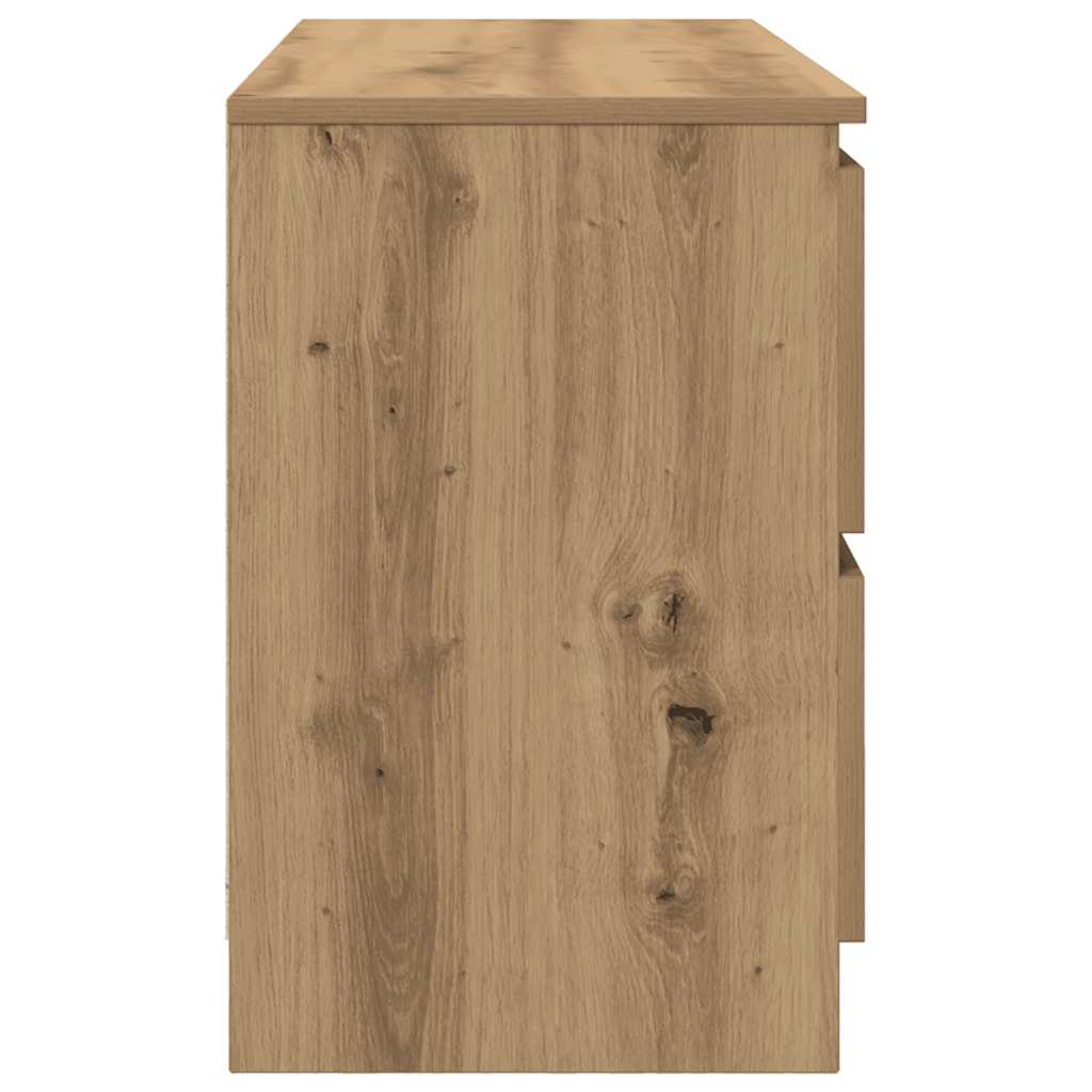 kézműves tölgy színű szerelt fa TV-szekrény 100x35x54 cm