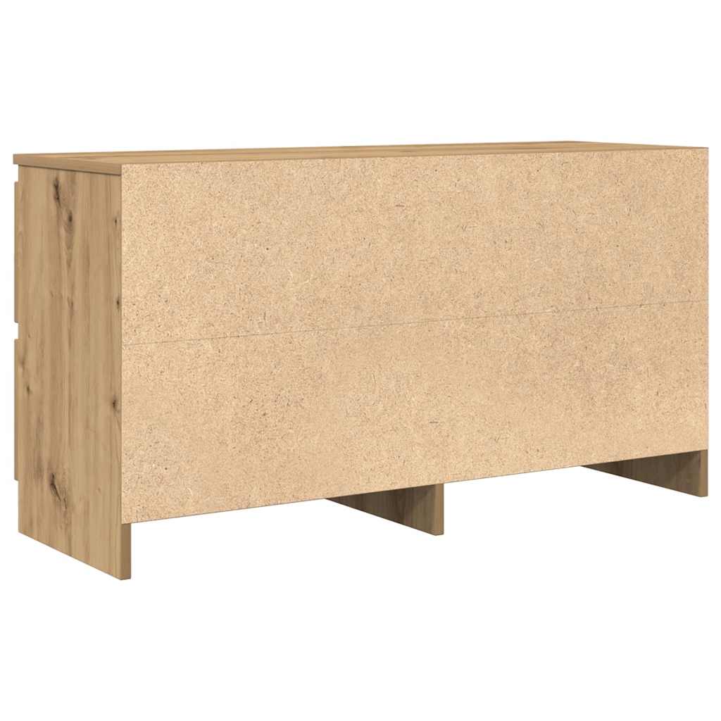 kézműves tölgy színű szerelt fa TV-szekrény 100x35x54 cm