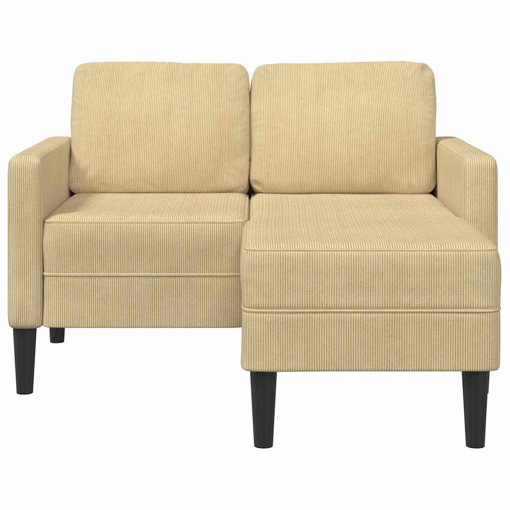szürke-zöld vászon 2 üléses kanapé L-alakú kanapéval 125 cm