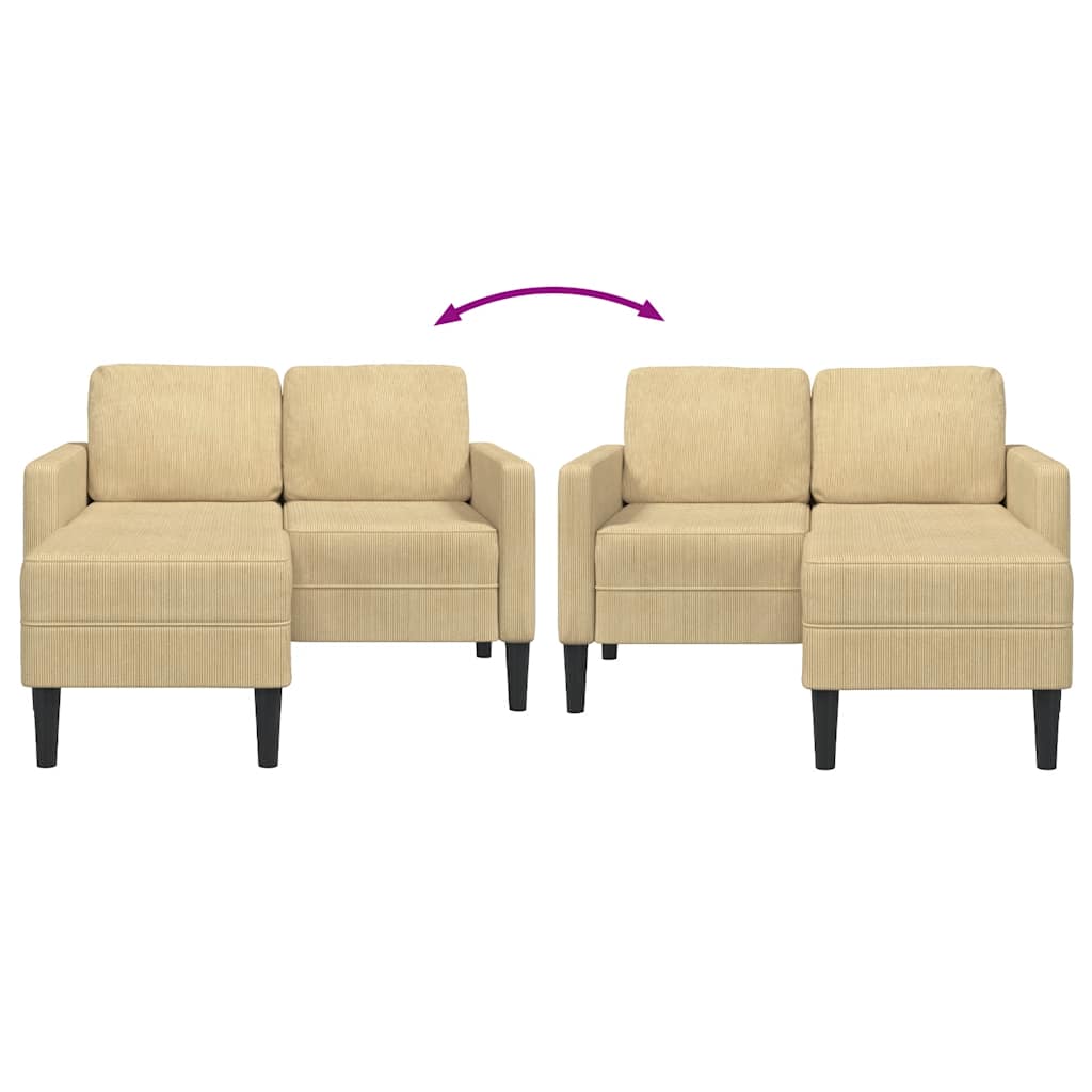 szürke-zöld vászon 2 üléses kanapé L-alakú kanapéval 125 cm