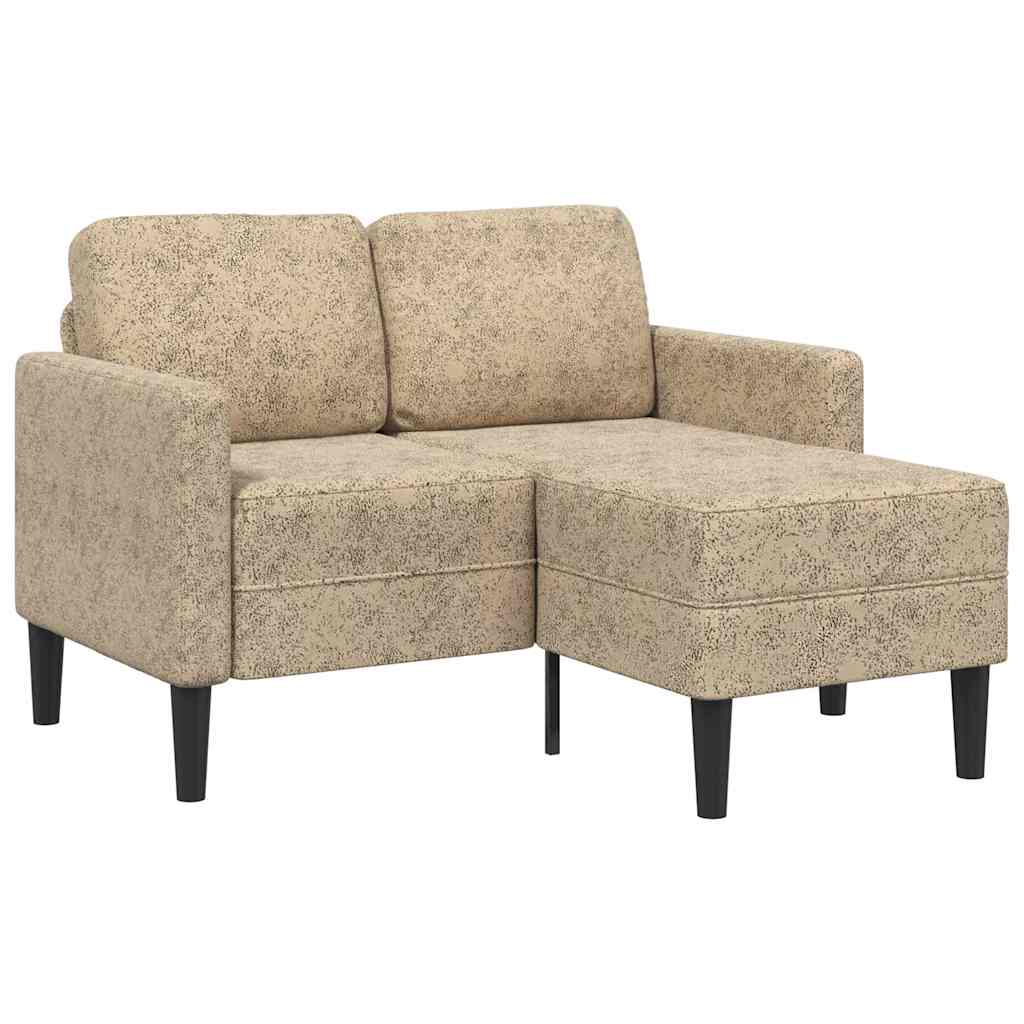 világosszürke műbőr 2 üléses kanapé L-alakú kanapéval 125 cm