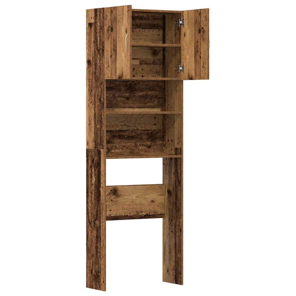 antik fa szerelt fa mosógépszekrény 64 x 24 x 190 cm