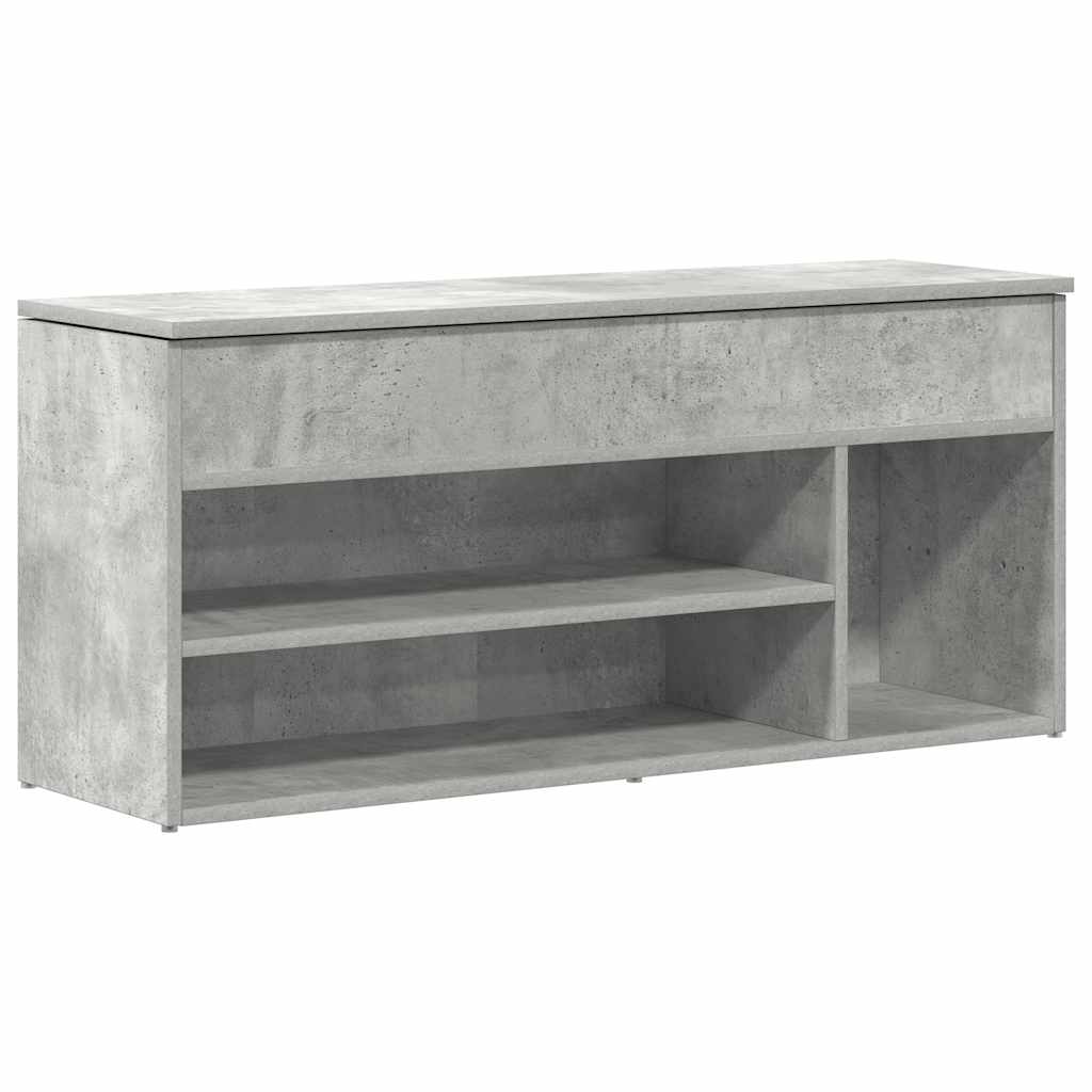 betonszürke szerelt fa cipőpolc 102x30,5x45 cm