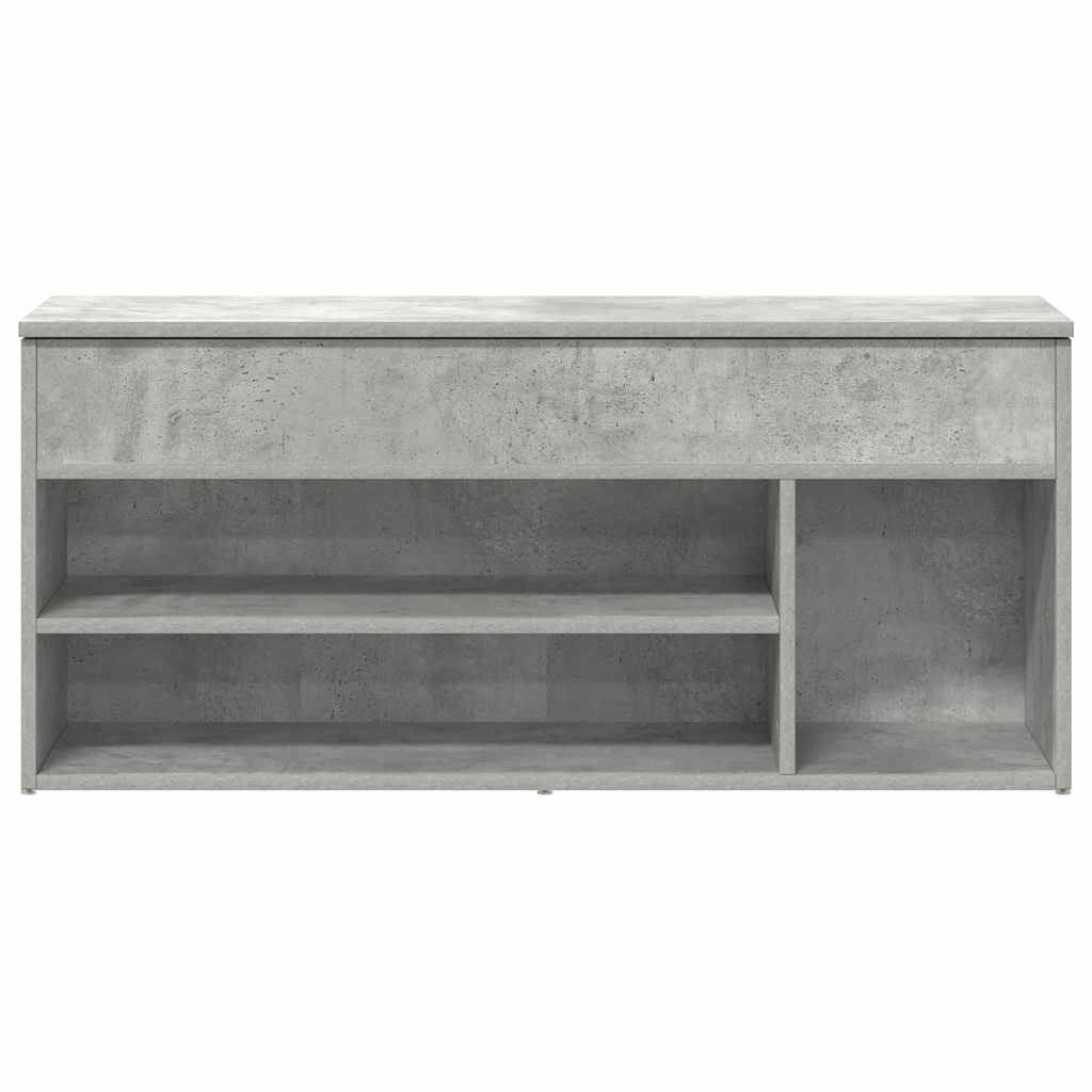 betonszürke szerelt fa cipőpolc 102x30,5x45 cm