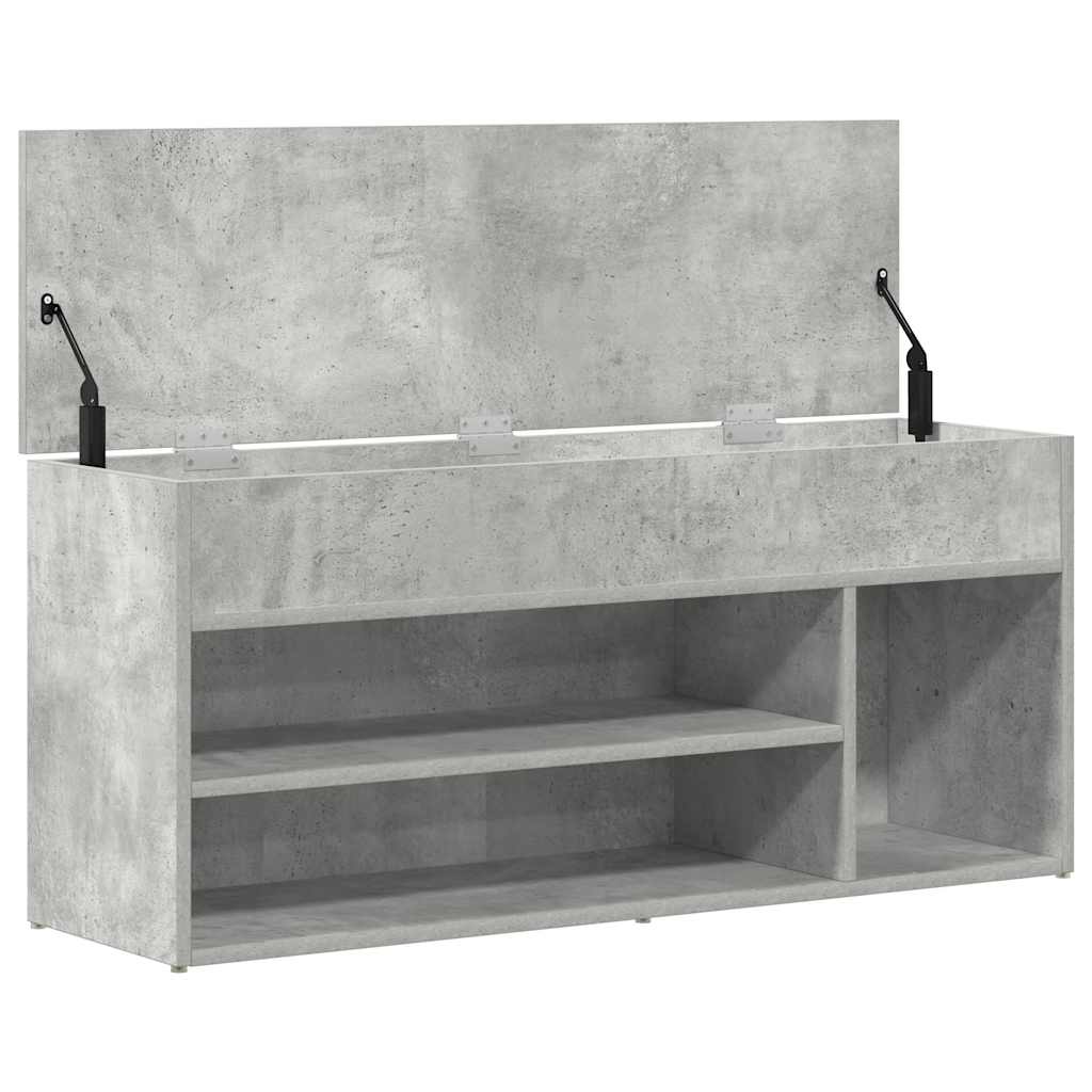 betonszürke szerelt fa cipőpolc 102x30,5x45 cm