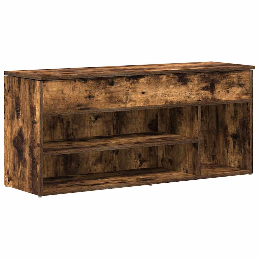 füstös tölgy színű szerelt fa cipőpolc 102x30,5x45 cm