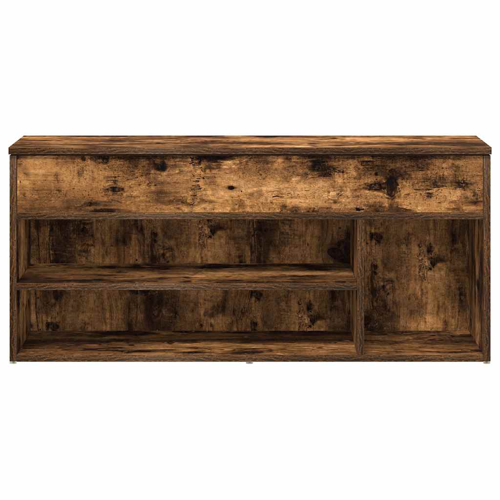 füstös tölgy színű szerelt fa cipőpolc 102x30,5x45 cm