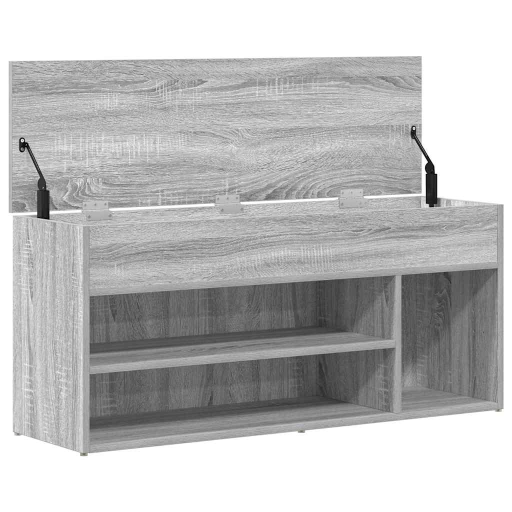 szürke sonoma színű szerelt fa cipőpolc 102x30,5x45 cm