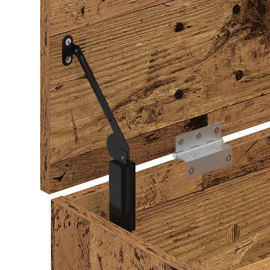 antik fa színű szerelt fa cipőtároló pad 102x30,5x45 cm