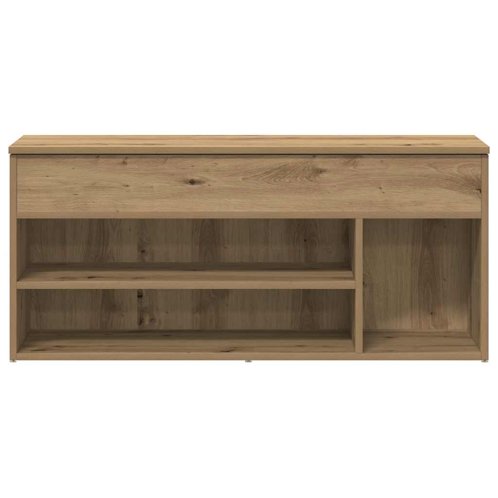 kézműves tölgy színű szerelt fa cipőtároló pad 102x30,5x45 cm