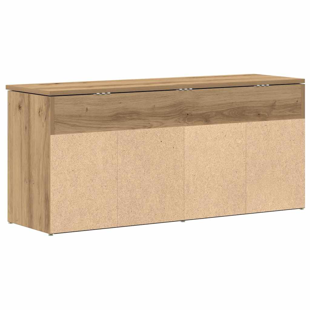 kézműves tölgy színű szerelt fa cipőtároló pad 102x30,5x45 cm