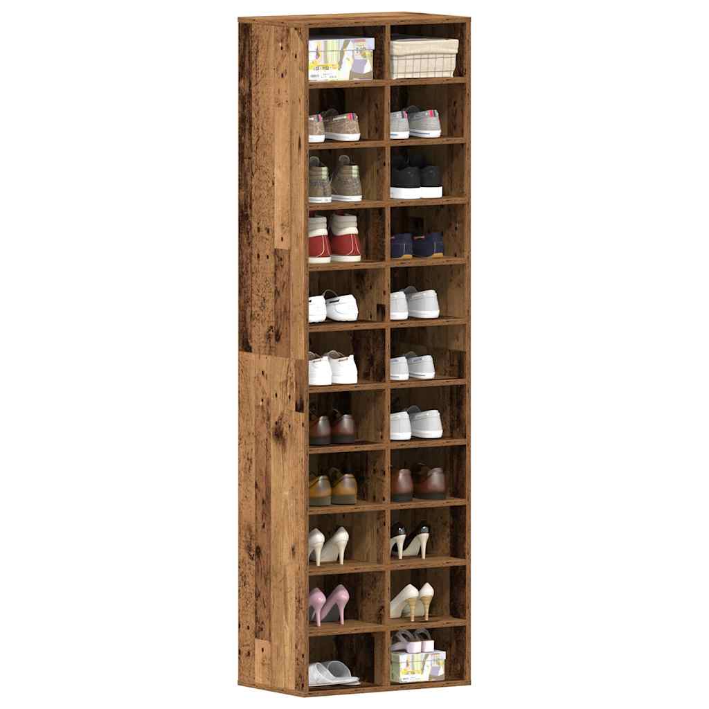 antik fa szerelt fa cipősszekrény 54 x 34 x 183 cm