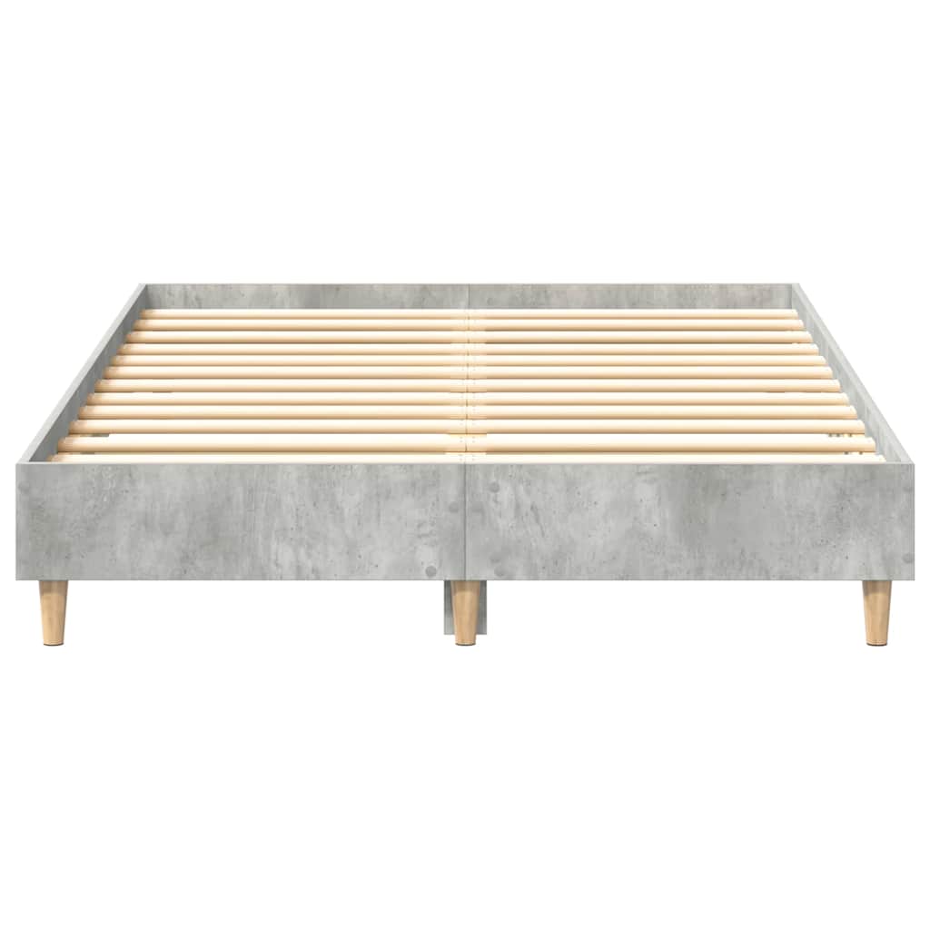 betonszürke szerelt fa ágykeret matrac nélkül 120 x 200 cm
