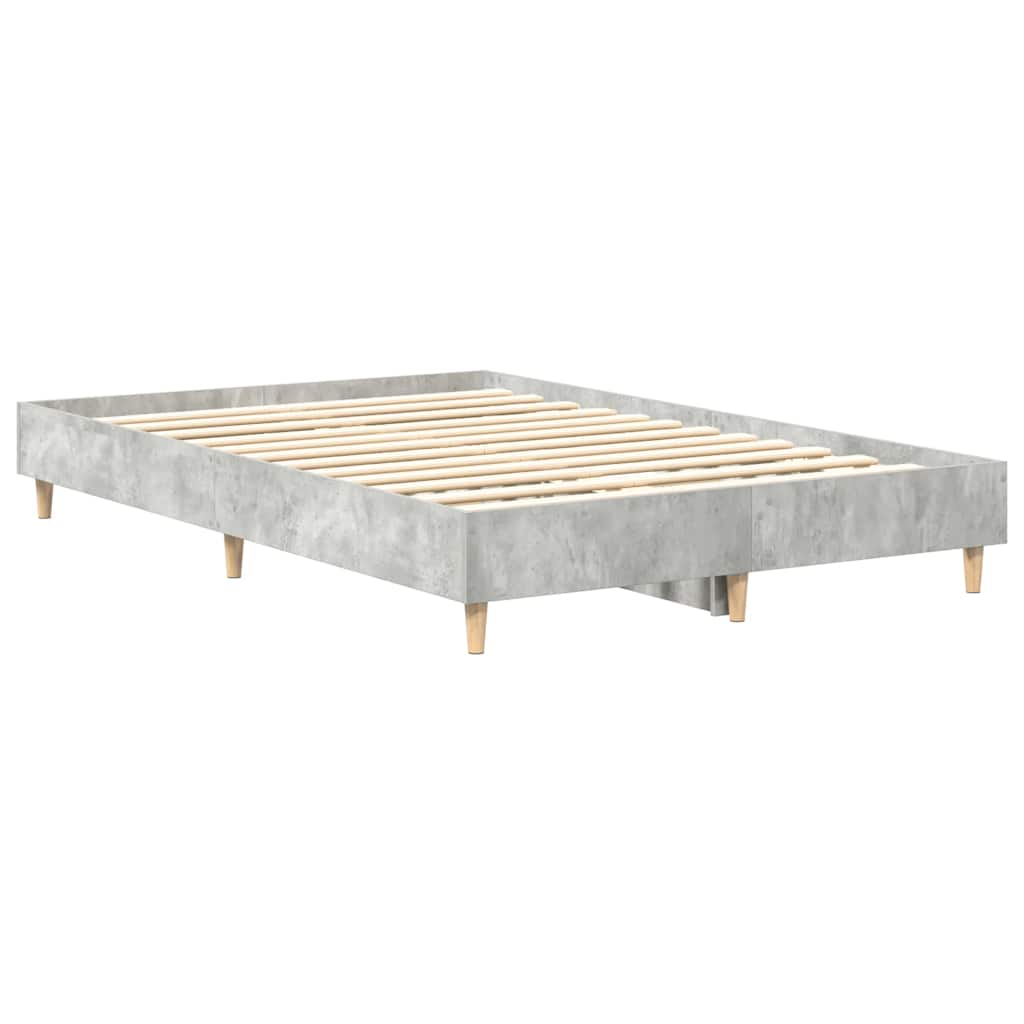 betonszürke szerelt fa ágykeret matrac nélkül 120 x 200 cm