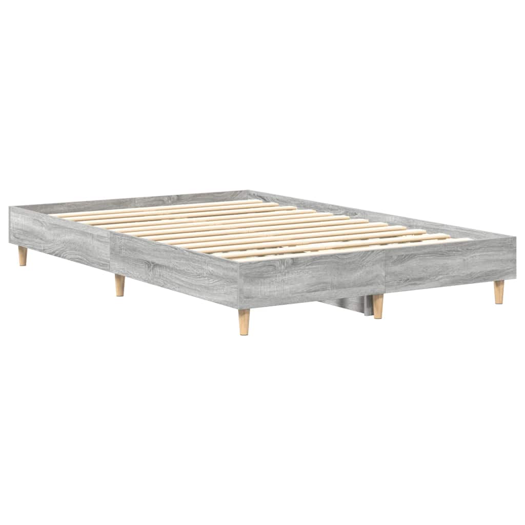 sonoma tölgyszínű szerelt fa ágykeret matrac nélkül 120 x 200cm