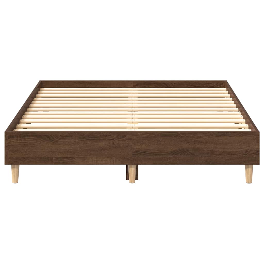 barna tölgy színű szerelt fa ágykeret matrac nélkül 120x200 cm