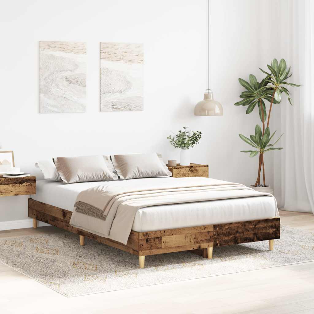 antik fa szerelt fa ágykeret matrac nélkül 120x200 cm