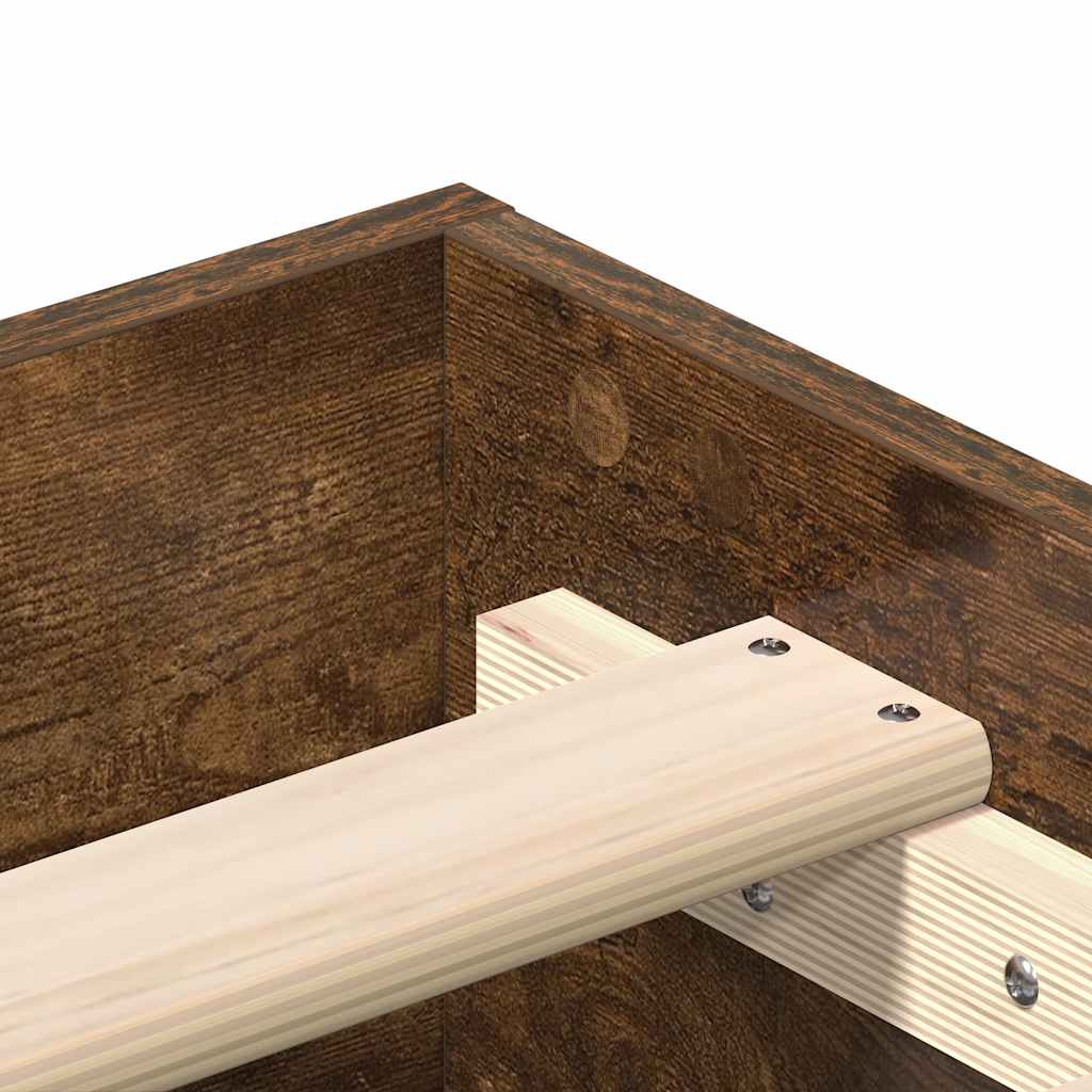 füstös tölgy színű szerelt fa ágykeret matrac nélkül 100x200 cm