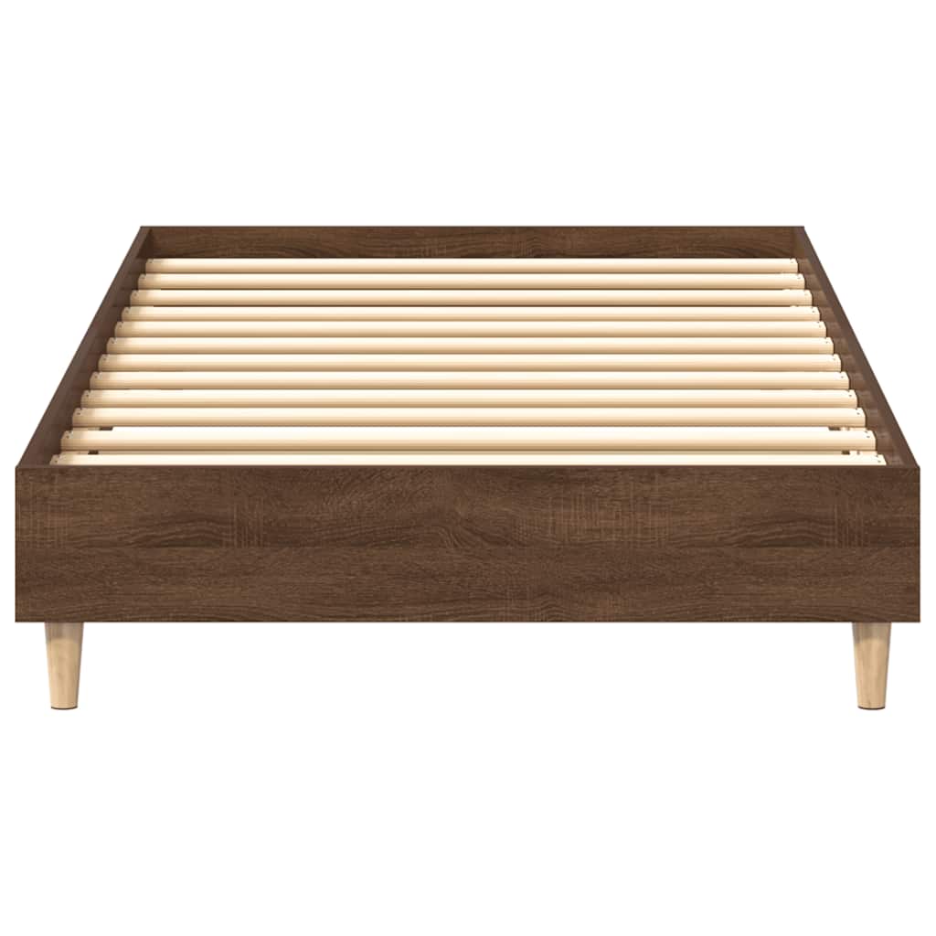 barna tölgy színű szerelt fa ágykeret matrac nélkül 100x200 cm