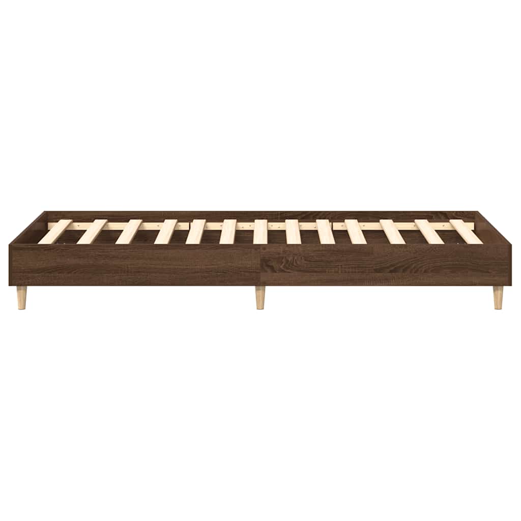 barna tölgy színű szerelt fa ágykeret matrac nélkül 100x200 cm