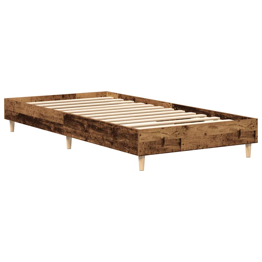 antik fa szerelt fa ágykeret matrac nélkül 100x200 cm