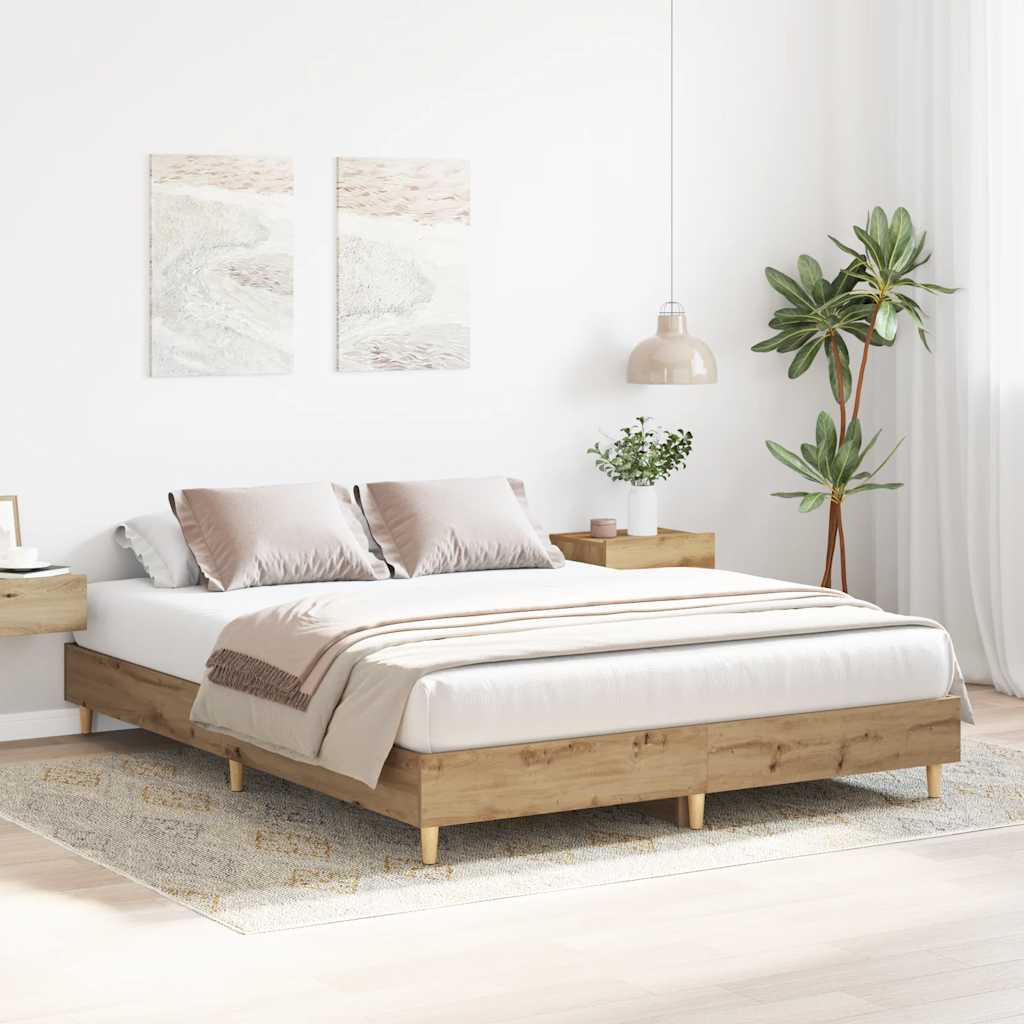 kézműves tölgy szerelt fa ágykeret matrac nélkül 100x200 cm