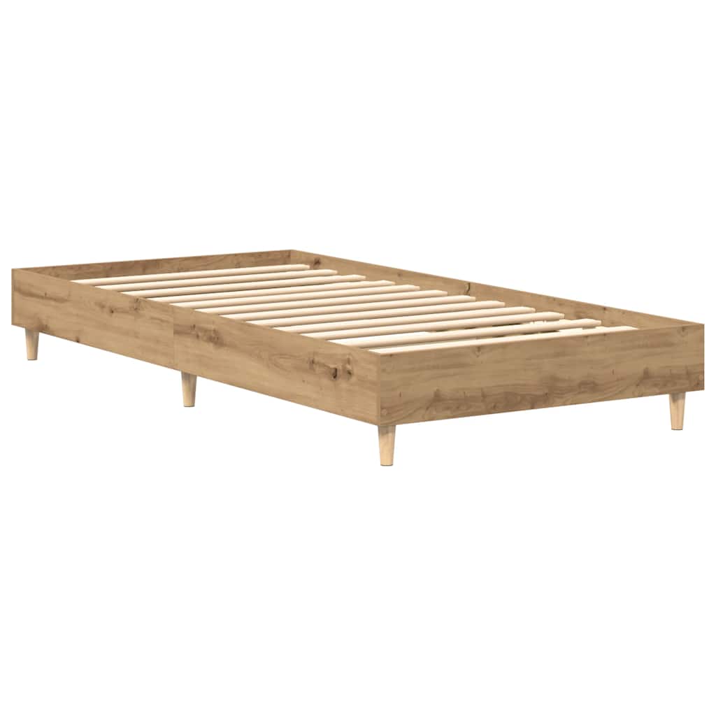 kézműves tölgy szerelt fa ágykeret matrac nélkül 100x200 cm