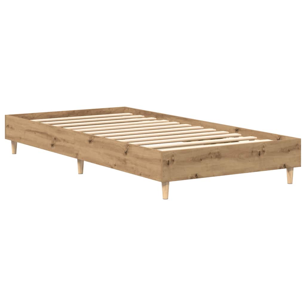 kézműves tölgy szerelt fa ágykeret matrac nélkül 100x200 cm
