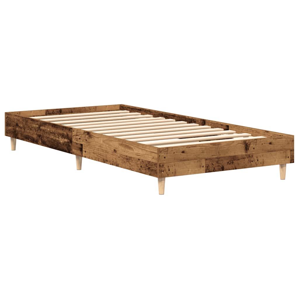 antik fa szerelt fa ágykeret matrac nélkül 90x200 cm