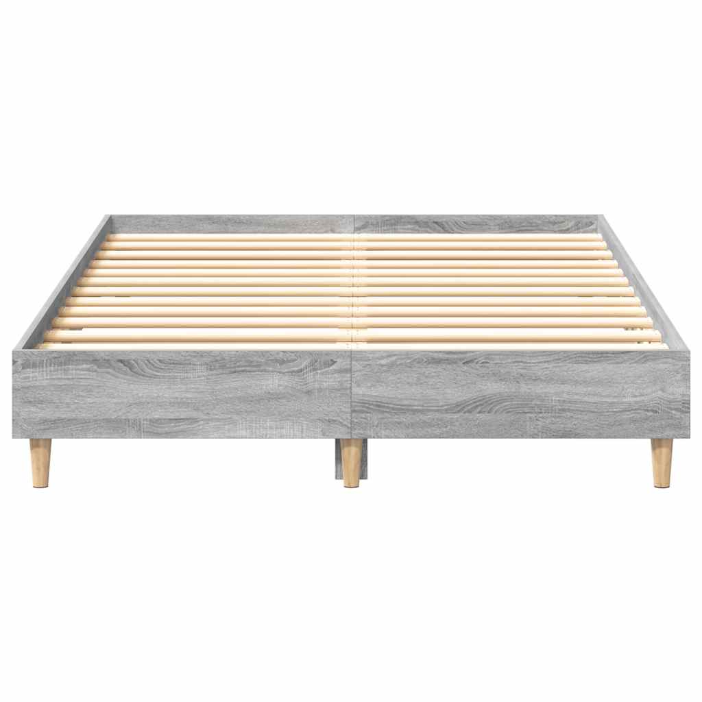 sonoma tölgyszínű szerelt fa ágykeret matrac nélkül 140x190 cm