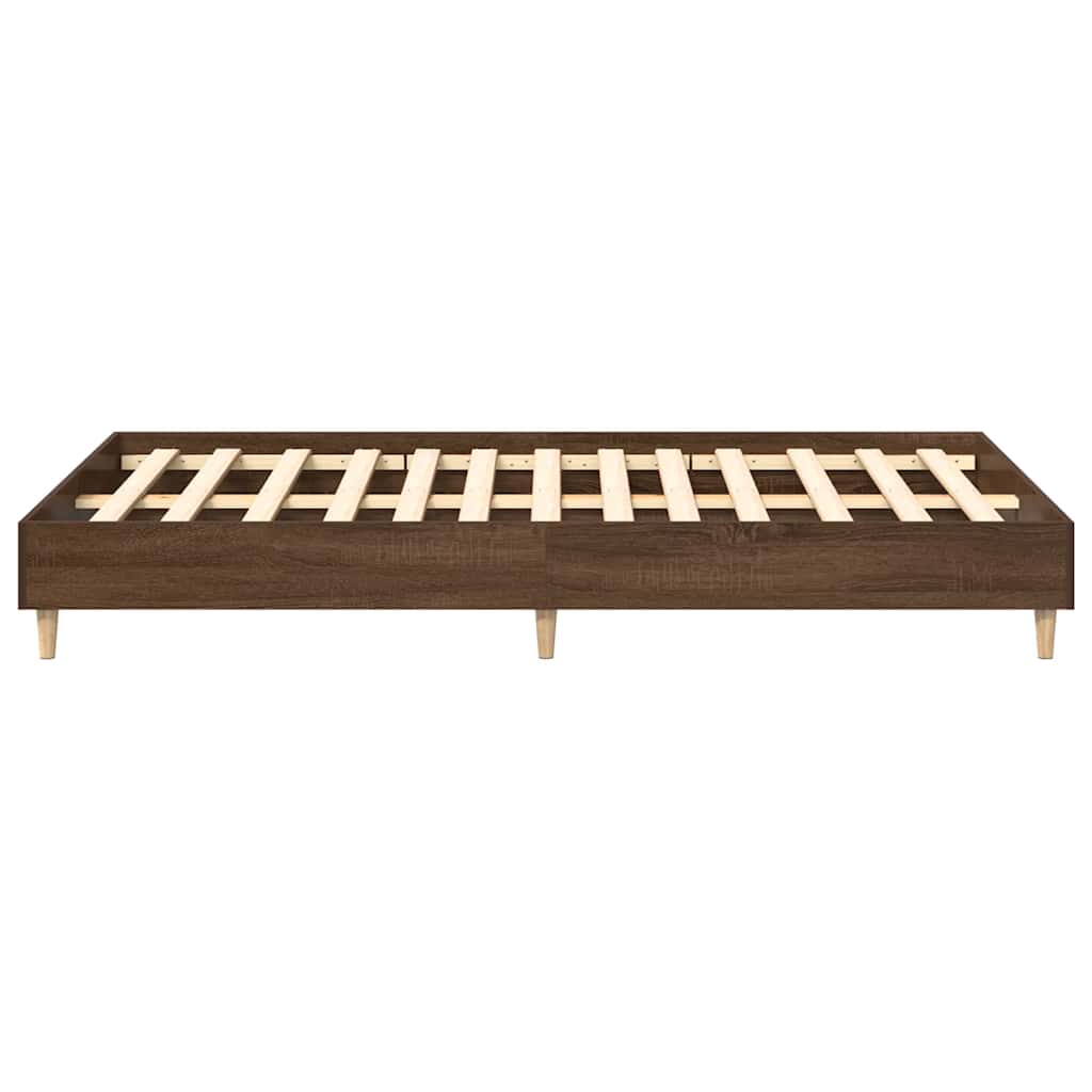 barna tölgy színű szerelt fa ágykeret matrac nélkül 140x190 cm