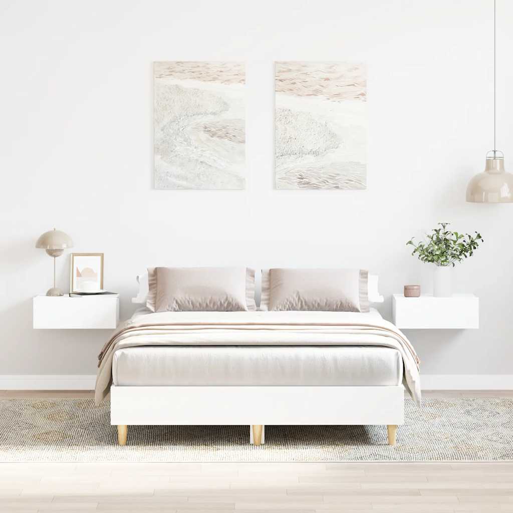 fehér szerelt fa ágykeret matrac nélkül 120 x 190 cm