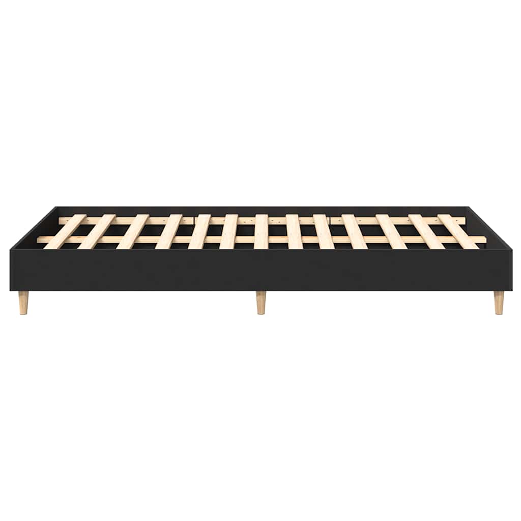 fekete szerelt fa ágykeret matrac nélkül 120 x 190 cm