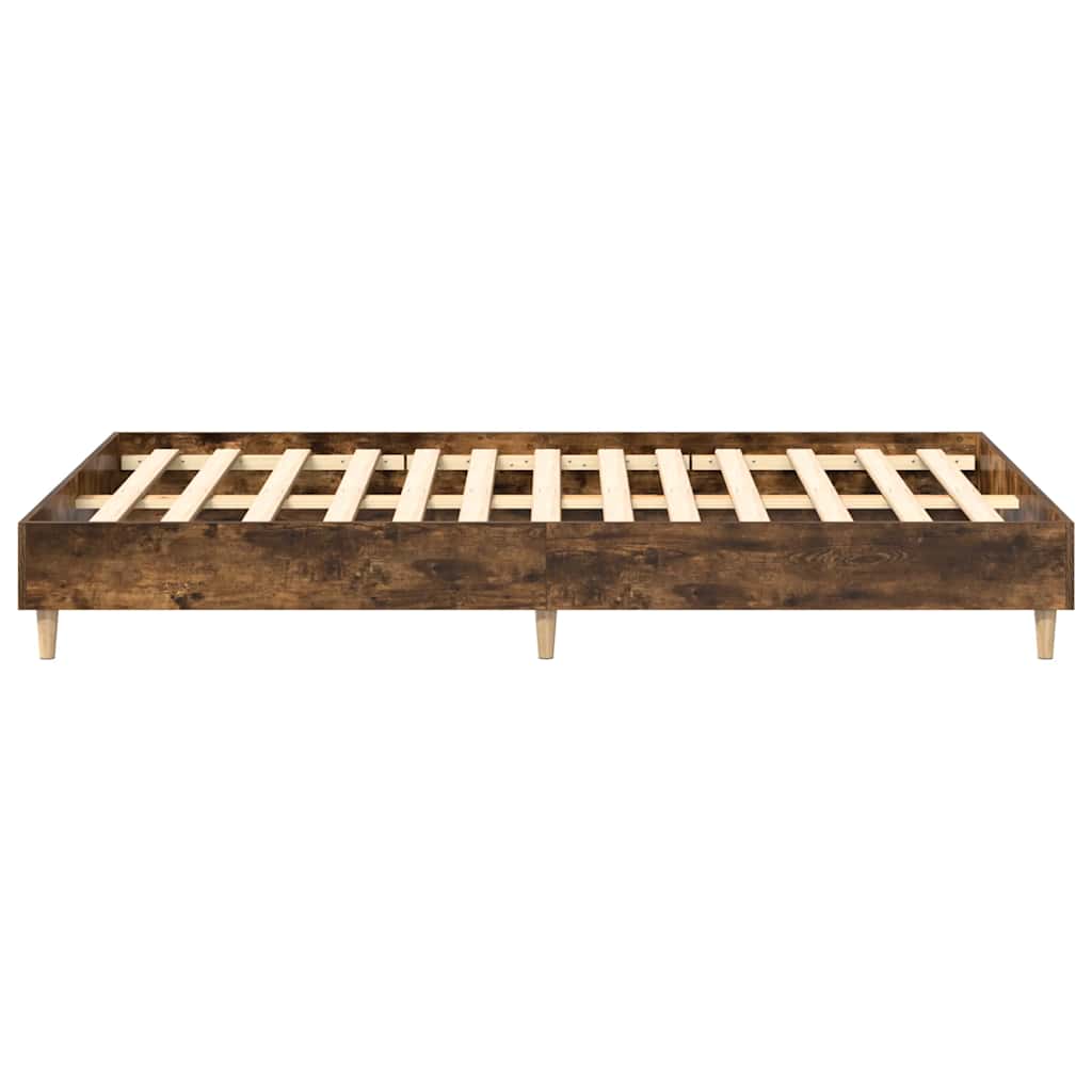 füstös tölgy színű szerelt fa ágykeret matrac nélkül 120x190 cm