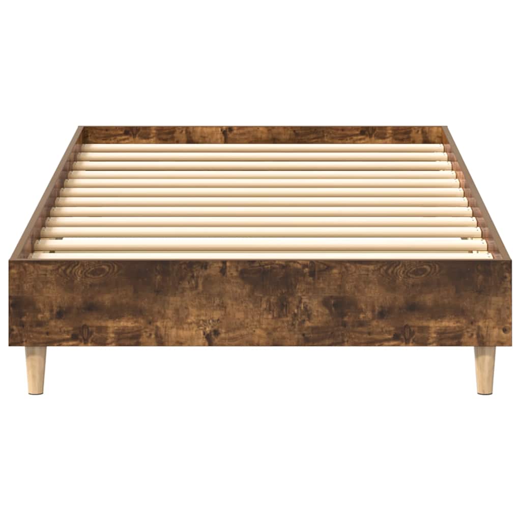 füstös tölgy színű szerelt fa ágykeret matrac nélkül 90x190 cm