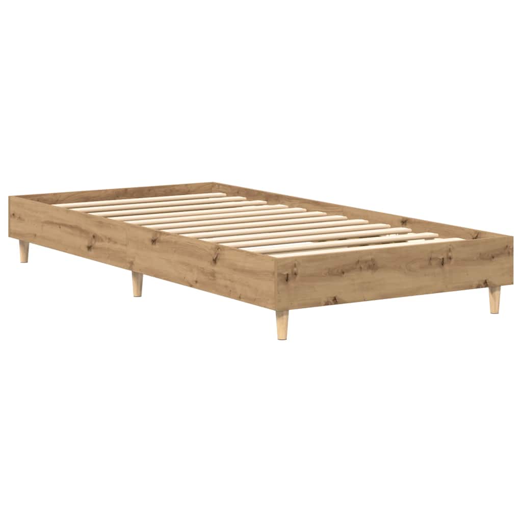 kézműves tölgy szerelt fa ágykeret matrac nélkül 90x190 cm