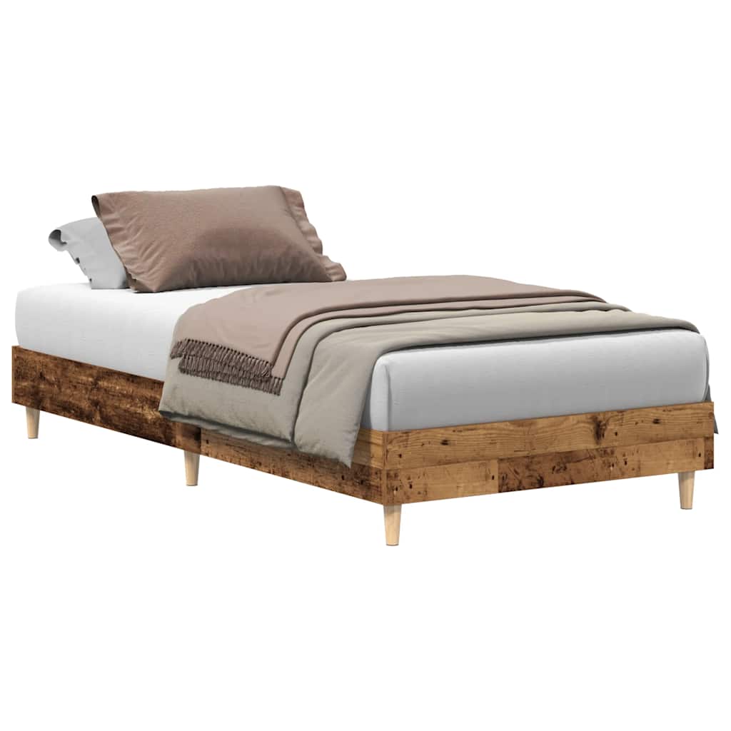 antik fa szerelt fa ágykeret matrac nélkül 75x190 cm