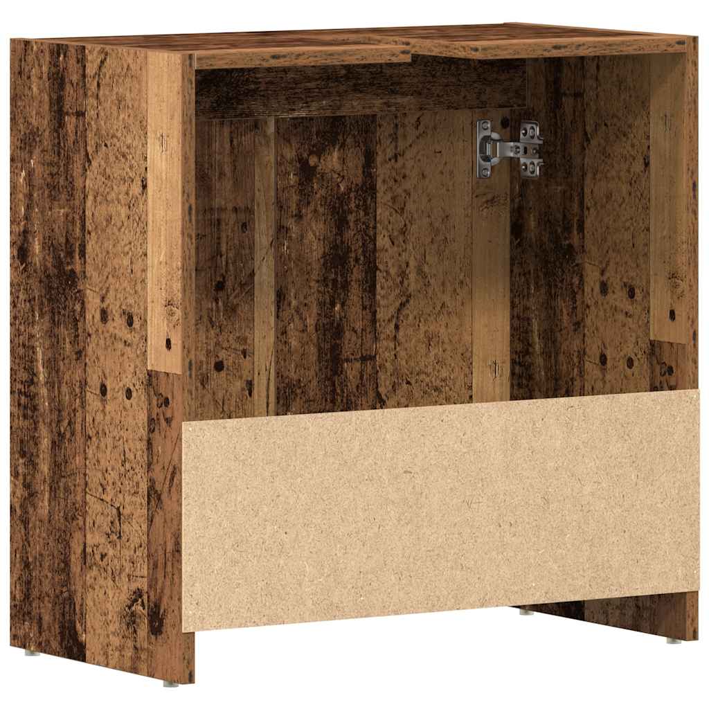 antik fa színű szerelt fa fürdőszobai mosdószekrény 60x33x60 cm