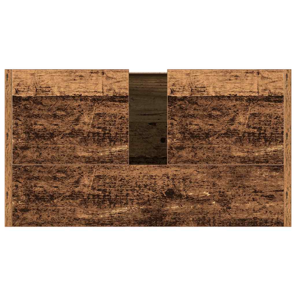 antik fa színű szerelt fa fürdőszobai mosdószekrény 60x33x60 cm