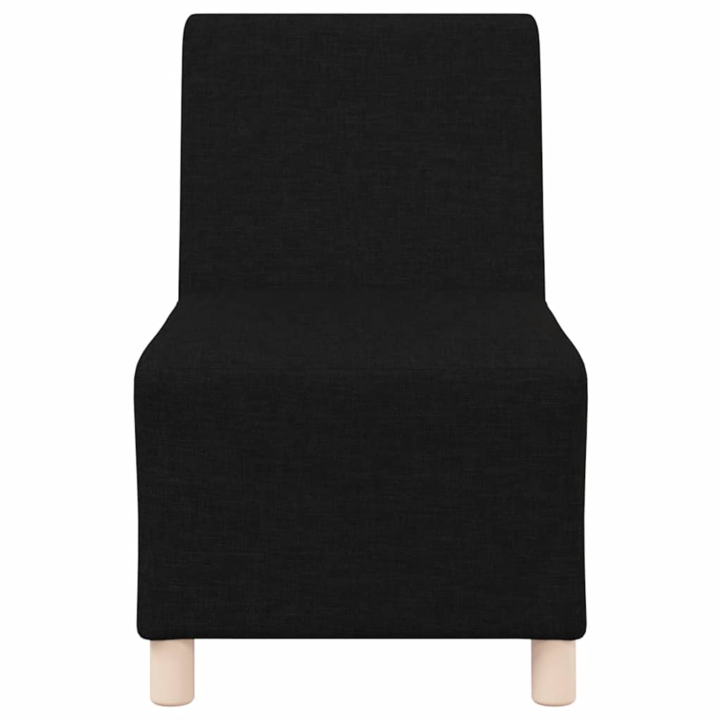 fekete szövet karfa nélküli kanapészék 55 cm