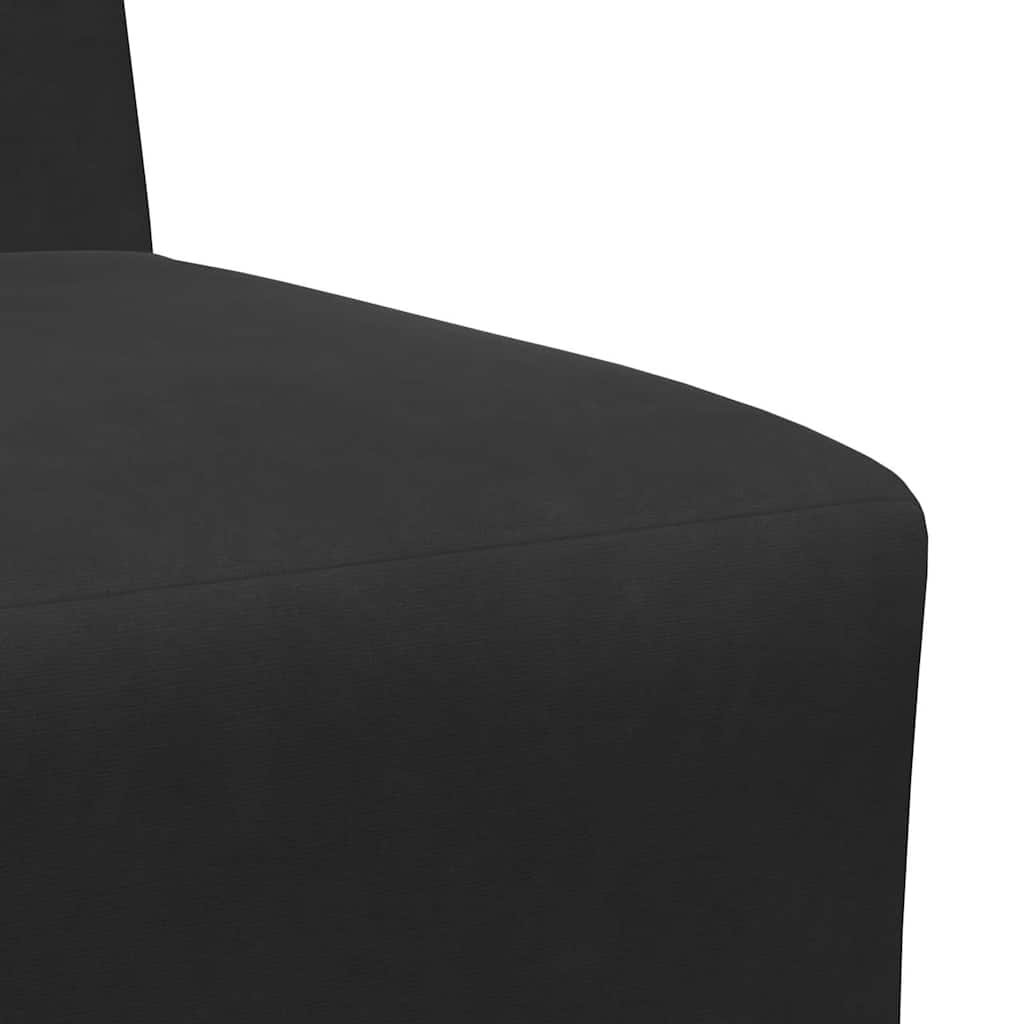 fekete bársony karfa nélküli kanapészék 55 cm