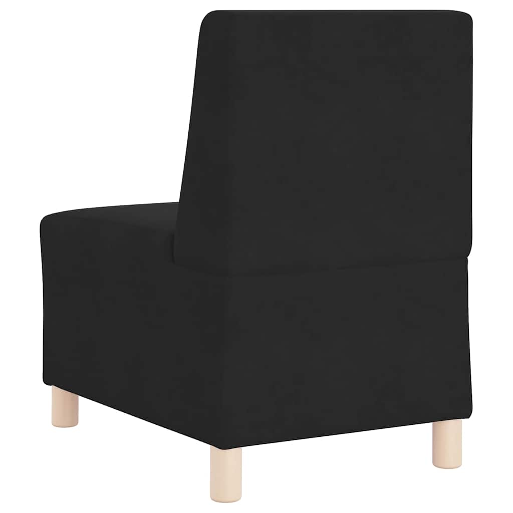fekete bársony karfa nélküli kanapészék 55 cm